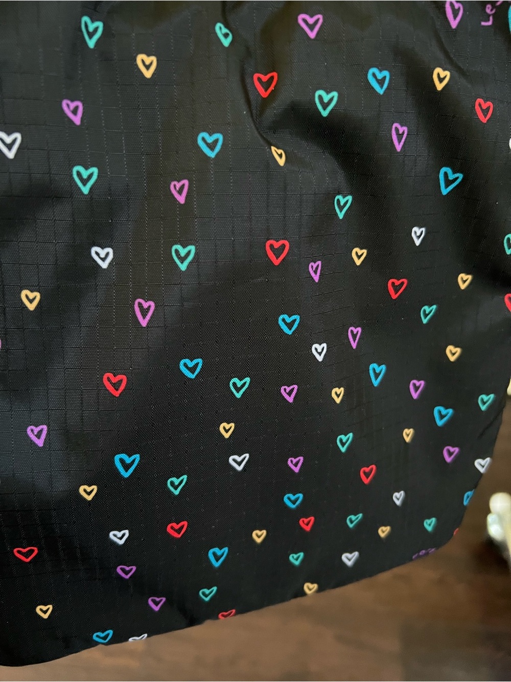 Lesportsac Black Crossbody Bag with Multicolor Heart Print - Picture 4 of 4